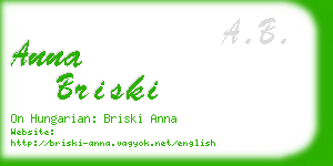 anna briski business card